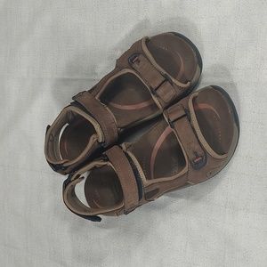 Abeo Bio System Brown Tan Strappy Summer Sandals Leather Upper Size Womens 9.5
